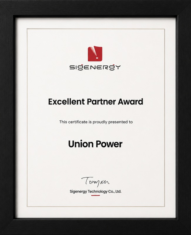 Sigenergy Excellent Partner Award